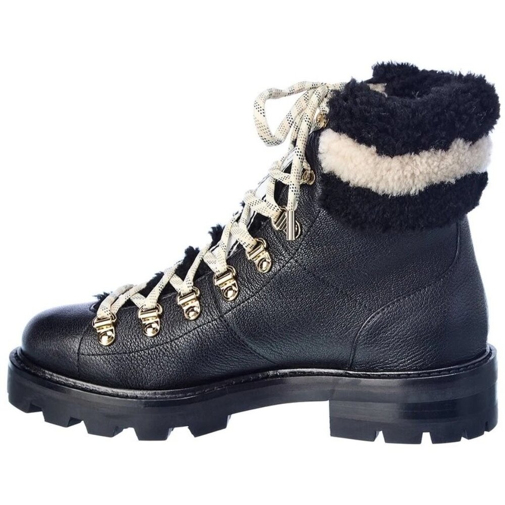 Jimmy Choo Eshe Leather & Shearling Boot Women's 37